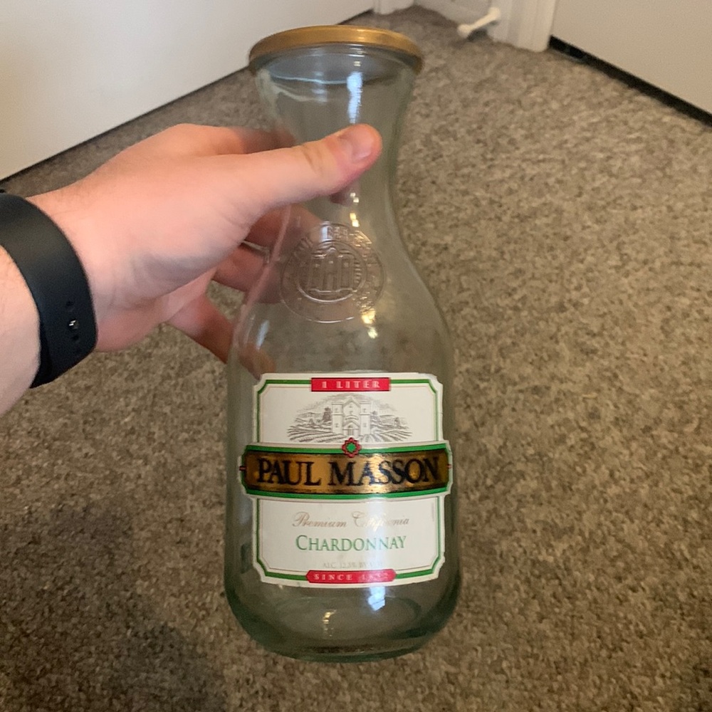 Embossed Paul Masson Since 1852 Glass Wine Bottle